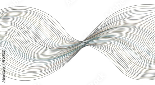 Abstract wavy lines intersecting in a fluid motion.
