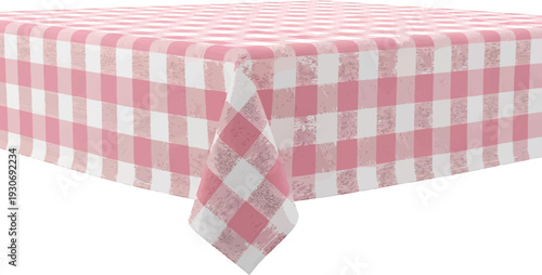 Pink White Checkered Tablecloth
