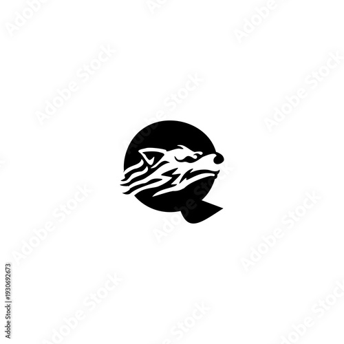 Tribal Wolf Head Alphabet Q L...