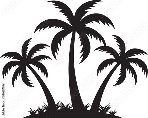 Palm Tree Silhouette Vector | Tropical Beach Tree PNG Clipart Free .