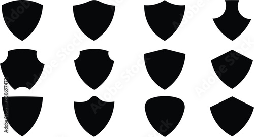 Collection of Black Shield Shapes