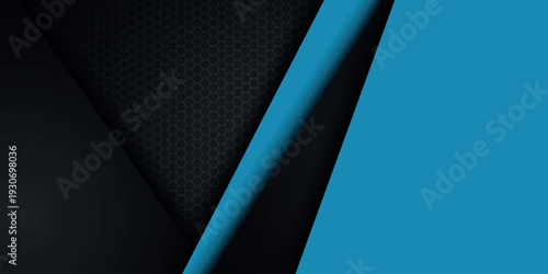 Abstract background with dynamic blue geometric mesh pattern and layers. Modern and futuristic background concept with shiny metal texture and empty space for text. VOL. 3