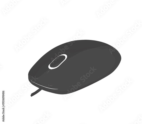 black mouse isolated on white