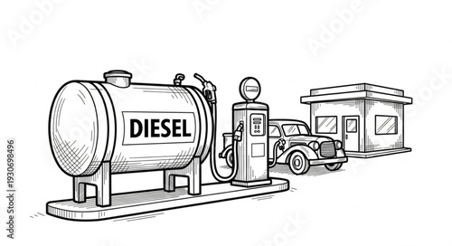 Diesel Fuel Pump Station Tank.