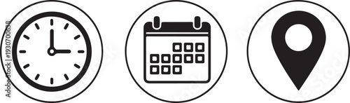 Time and scheduling icons