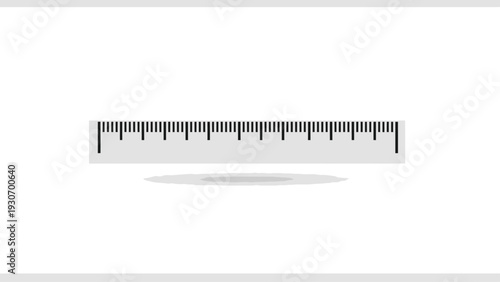 Simple Measuring Ruler Icon on White Background