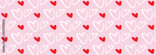 Heart seamless pattern, Valentines Day background with heart