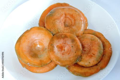 Wallpaper Mural Fresh saffron milk caps on a white plate, top view Torontodigital.ca