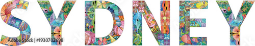 Female name SYDNEY. Vector decorative object