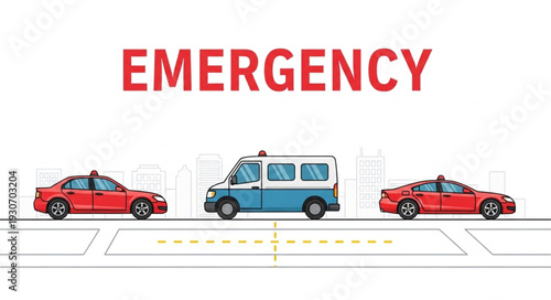 Emergency Vehicles on Roadway.