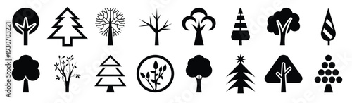 set of ecology glyph icons