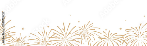 Fireworks banner, celebration border, New Year background