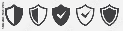 Free Download set of security shield icons isolated on white background - GFXLoad