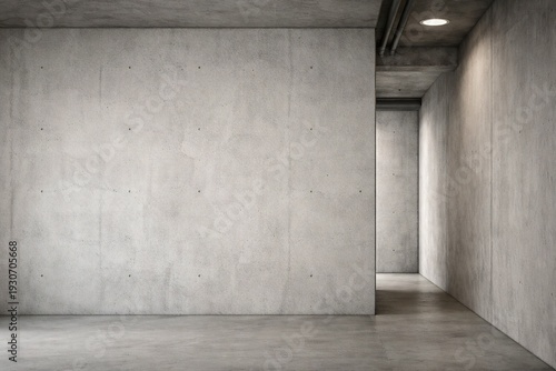Industrial Concrete Interior with Minimalist Wall and Architectural Corridor Depth