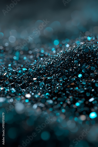 Black Sapphire with Scattered Teal Lights Background
