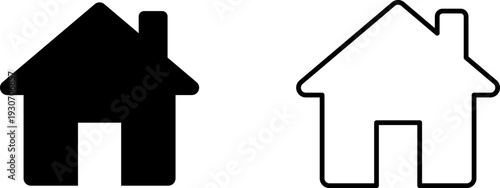 Home icon for apps and websites, house web icon set, main page navigation button UI symbol on transparent background. House icon Vector illustration.