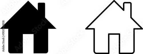 Home icon for apps and websites, house web icon set, main page navigation button UI symbol on transparent background. House icon Vector illustration.