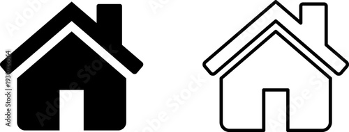 Home icon for apps and websites, house web icon set, main page navigation button UI symbol on transparent background. House icon Vector illustration.