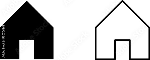 Home icon for apps and websites, house web icon set, main page navigation button UI symbol on transparent background. House icon Vector illustration.