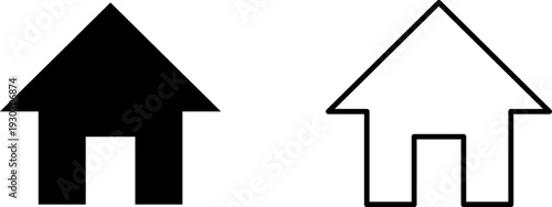 Home icon for apps and websites, house web icon set, main page navigation button UI symbol on transparent background. House icon Vector illustration.