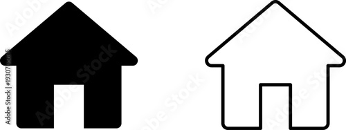 Home icon for apps and websites, house web icon set, main page navigation button UI symbol on transparent background. House icon Vector illustration.