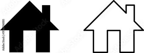 Home icon for apps and websites, house web icon set, main page navigation button UI symbol on transparent background. House icon Vector illustration.