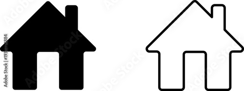 Home icon for apps and websites, house web icon set, main page navigation button UI symbol on transparent background. House icon Vector illustration.