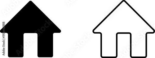 Home icon for apps and websites, house web icon set, main page navigation button UI symbol on transparent background. House icon Vector illustration.