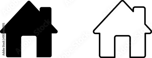 Home icon for apps and websites, house web icon set, main page navigation button UI symbol on transparent background. House icon Vector illustration.