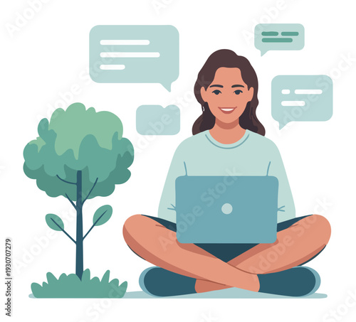 Online Chat and Messaging Concept Illustration