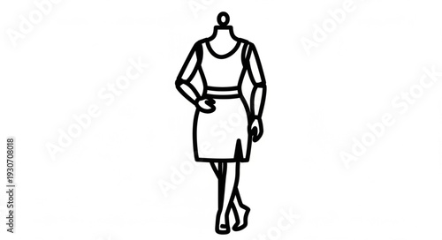 Fashion Mannequin Dress Illustration.