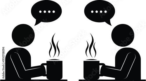 Business Coffee Meeting Communication Discussion Icon