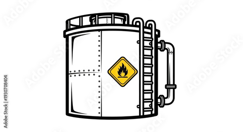 Flammable Liquid Storage Tank Illustration.