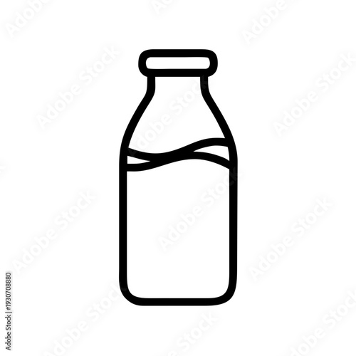 A simple line drawing of a bottle of milk Vector