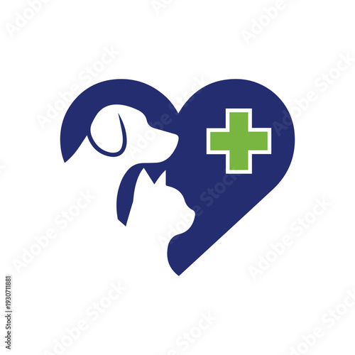 modern pet clinic logo design vector illustration. 