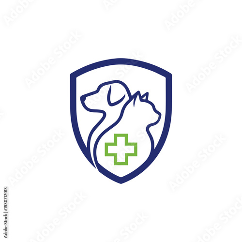 modern pet clinic logo design vector illustration. 