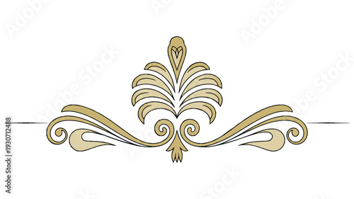 A decorative ornamental design in gold and cream colors against a white background (1)_traced