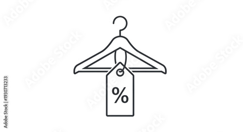 Hanger with Discount Label Illustration.