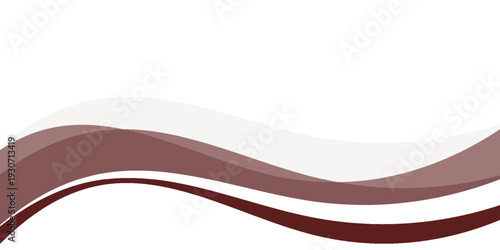 Elegant Brown and White Wave Background with Curved Layered Border. vector illustration