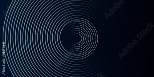 Blue abstract background with glowing circles. Swirl circular lines pattern. Geometric spiral. Twirl element. Vector eps 10