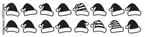 santa hats silhouette arrangement