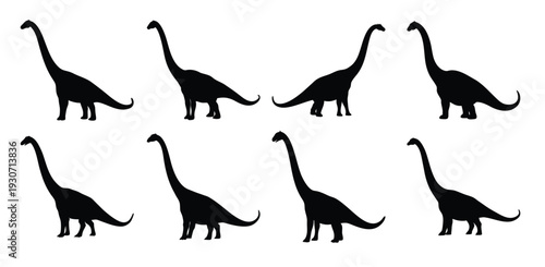 sauropod dinosaurs silhouettes pattern ancient animals 