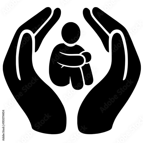 Protective Hands Vector - Containment Safety Nurturing Care Silhouette
