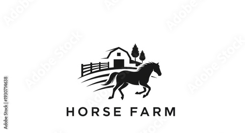 Horse Farm Logo Design Illustration.