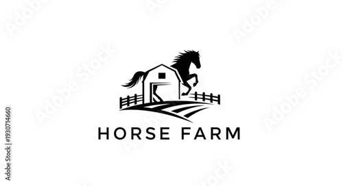 Horse Farm Logo Design Illustration.