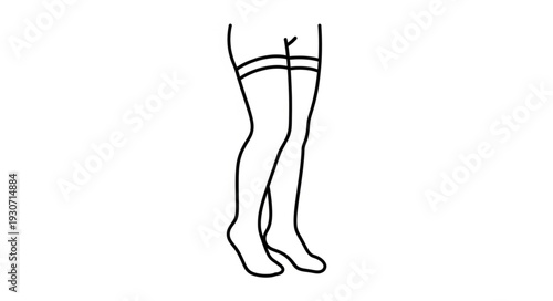 Illustration of Female Legs in Stockings.