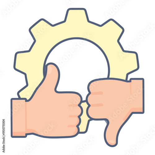 Thumbs Up And Thumbs Down Gesture Vector Icon