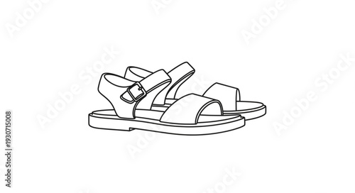 Illustration of Sandals Footwear Design.
