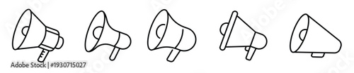  loudspeaker megaphone icons set