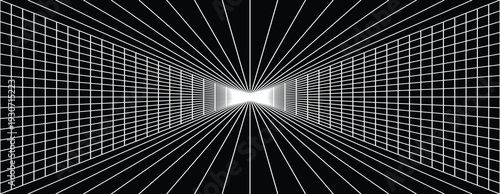 modern black cyberspace grid line room abstract background